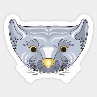 cute silver pine marten Sticker